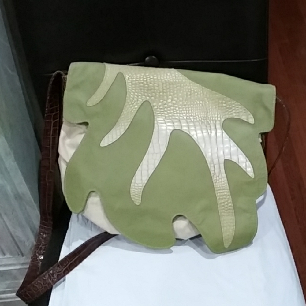 Carlos Falchi embossed crock pattern bag